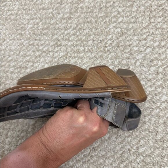 Rieker Sina leather woven slingback Sandal Shoes gray womens size 39 - Picture 10 of 10